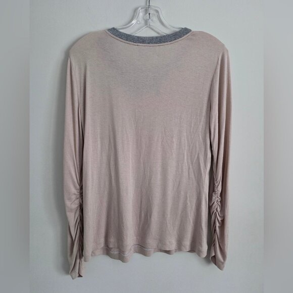 ELISA CAVALETTI | Long Sleeve Top Appliqued Contrasting Stitching Sz L - Picture 2 of 7